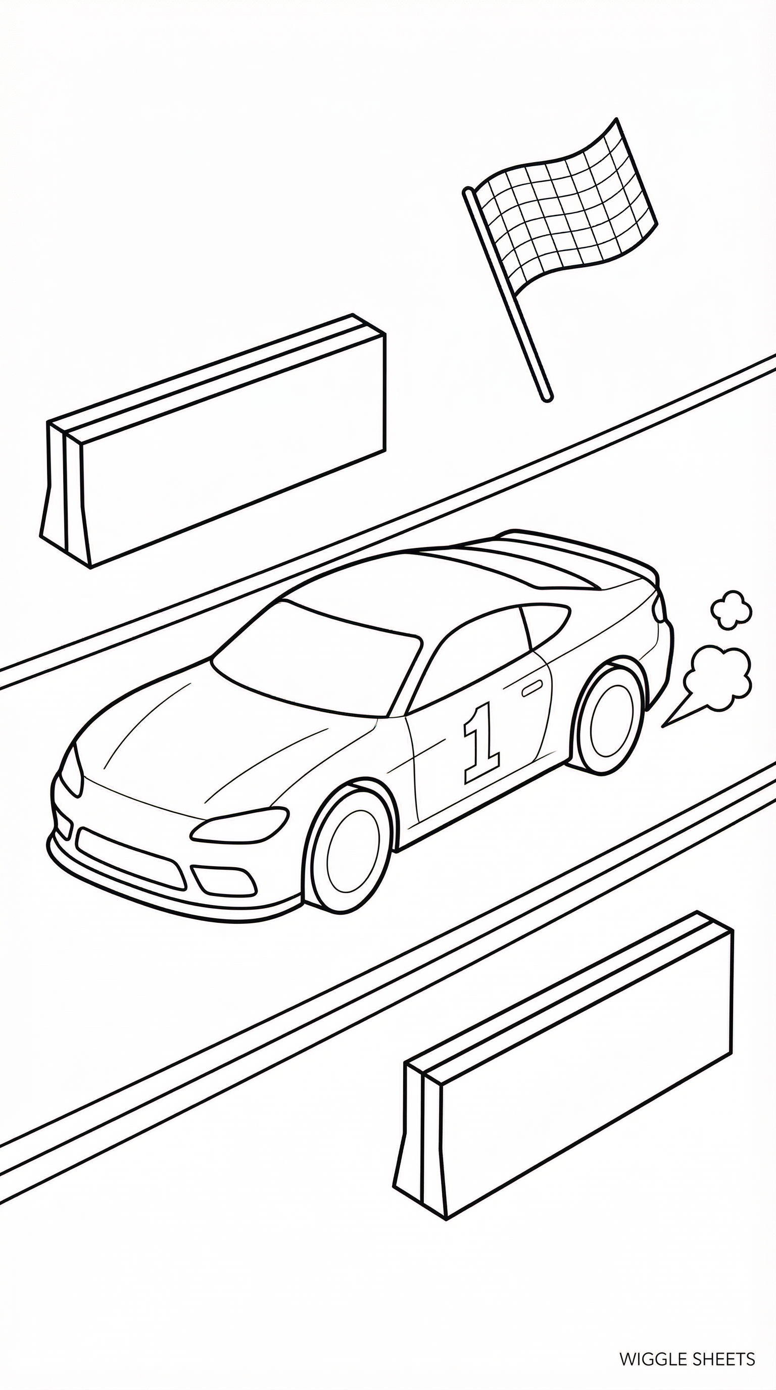 Race Car 1 Coloring Page